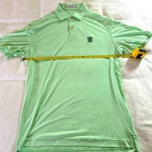 Peter Millar Men’s Featherweight Golf Polo light green stripe, NWT Small